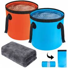 Collapsible Bucket, 5 Gallon Portable Folding Water Container For Travelling, Camping, Hiking, Fishing, Gardening