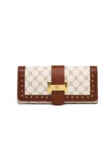 时尚花朵印花大容量女士三折长款钱包礼品钱包女士钱包迷你钱包零钱包 - 白色 - 查看 6