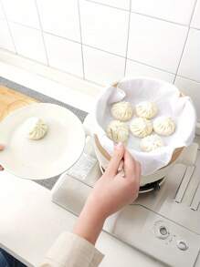 蒸笼布、食物蒸笼垫、家用可重复使用不粘纱布、蒸笼垫、蒸笼、包子垫、烘焙蒸笼垫、蒸面包和水煮海鲜、蒸饺/面包/包子/米饭、食物滤布、家用厨房用品、烘焙用品 - 彩色 - 查看 6