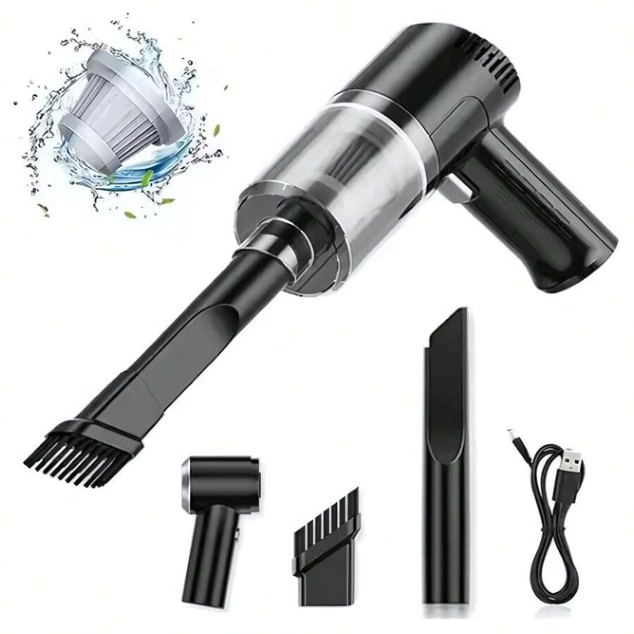 Handheld Cordless Vacuum Cleaner Multifunctional Rechargeable With Suction Blower For Car Sofa - Negro - Ver 1