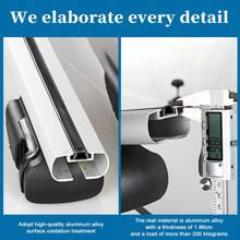 Barres de toit universelles pour voiture, barres transversales en aluminium de 120 cm (47,2 pouces) adaptées aux rails latéraux surélevés avec espace, capacité de charge de 90 kg, barres transversales réglables avec verrous - Argent - Voir 5