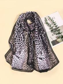 1pc Women's New Lightweight Chiffon Leopard Print Scarf, Shawl, Abaya, Small Scarf, Silk Scarf, Sun Protection Scarf, Suitable For Everyday Use, Spring/Summer - Multicolor - View 10