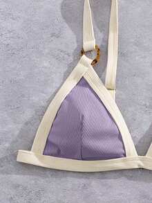 Women's New European Style Bikini Set - Purple - View 5