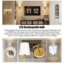 LED北欧壁灯充电RGB灯泡可拆卸无线卧室壁灯走廊过道室内灯具床头灯家门口装饰壁灯室内装饰灯