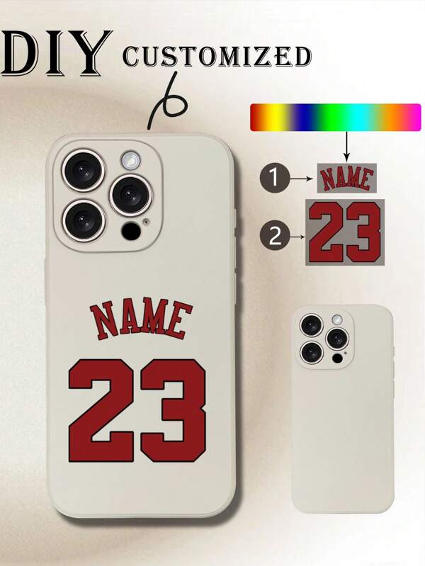 1 capa de celular TPU branca à prova de choque com número e nome personalizáveis, compatível com Galaxy A05S/Galaxy A04E/Galaxy A05/Galaxy A14/Galaxy A15 5G/Galaxy A34/OPPO A16/OPPO A54/Redmi Note 11 Pro 5G/Note 11 Pro 4G/Redmi Note 12/Redmi Note 13 4G