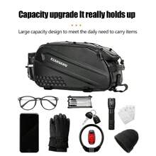 Large Capacity Hard Shell Bicycle Rear Rack Bag, Waterproof Bike Pannier For Riding, With Handle And Shoulder Strap - Multicolor - View 6