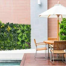 1pc Artificial Hedge Grass Wall Panel,Artificial Mat Greenery Panels Topiary Hedge Plant, Privacy Hedge Screen Suitable For Outdoor Garden Backyard Fence Fence Privacy Screen And Indoor Wall Decor - Multicolor - View 11