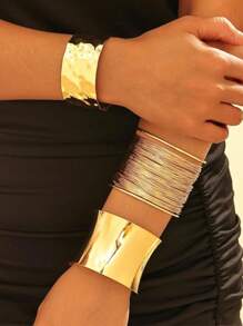 Fashionable Simple Personalized Thick Cuff Women's Daily Accessories, Punk Style Jewelry Suitable For Holidays And Gifting