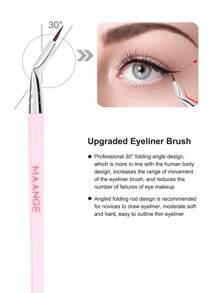 MAANGE 11pcs Professional Facial Makeup Brush Set With Paper Box ,2pcs Eyebrow Brush,2pcs Eyeliner Brush,Foundation Brush,Contour Brush,Blush Brush,Eyeshadow Brush,Nose Contour Brush ,Concealer Brush Makeup Brush With Soft Fiber For Powder,Liquid,Cream For Easy Carrying,Brush For Travel - 淺粉色 - 查看 6