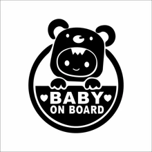 1pc Cute Cartoon Baby On Board Reflective Car Sticker - Multicolor - View 7