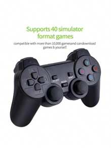 M8 Retro Game Console, 64G Wireless, Built-In 20,000+ Games,  TV Output Video Games, With Dual 2.4G Wireless Controllers, Game Consoles - 黑色 - 查看 4