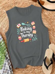 Baking Is My Therapy Women's Casual Vest - Grey - View 1