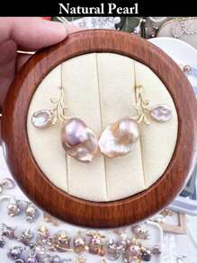 1 par de aretes de perlas barrocas asimétricas de colores multicolor, gota de pendientes con perla natural, adecuados para uso diario y regalos para fiestas