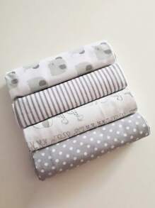 4 piezas Manta de envolver para bebé cómoda y suave a la piel, unisex