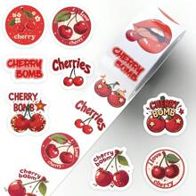 500Pcs Cherry Stickers Roll Red Stickers Fruit Stickers Cute Stickers Aesthetic Stickers Funny Stickers Food Stickers Vinyl Waterproof Stickers Aesthetic Laptop Sticker Pack Skateboard Stickers Water Bottle Stickers Notebook Stickers