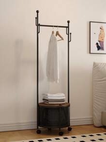 Decoración del hogar, perchero metálico con ruedas para colgar ropa, de estilo crema con motivos de líquenes colgantes, de montaje rápido