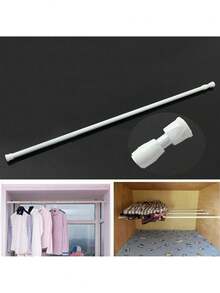 Barra telescópica de acero al carbono con pintura blanca, sin necesidad de perforación, para cortinas y ducha, ideal para inquilinos y propietarios que realizan actualizaciones de decoración en el hogar por sí mismos