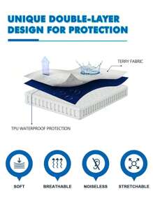 CNZB-A White Waterproof Cotton Terry Mattress Protector With Breathable And Soft Deep Pocket Design, Suitable For Machine Washing, Suitable For Home/Hotel Bedrooms, And Suitable For All Seasons.