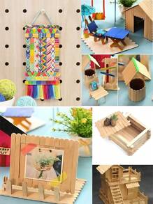 100Pcs Craft Sticks Ice Cream Sticks Natural Wood Popsicle Craft Sticks 5.9 Inch Length Treat Sticks Ice Pop Sticks For DIY Crafts,Wax Hair Removal Stirring Rod,Home Art Projects, Classroom Supplies, Building Models, Handicrafts And Creating Craft Projects