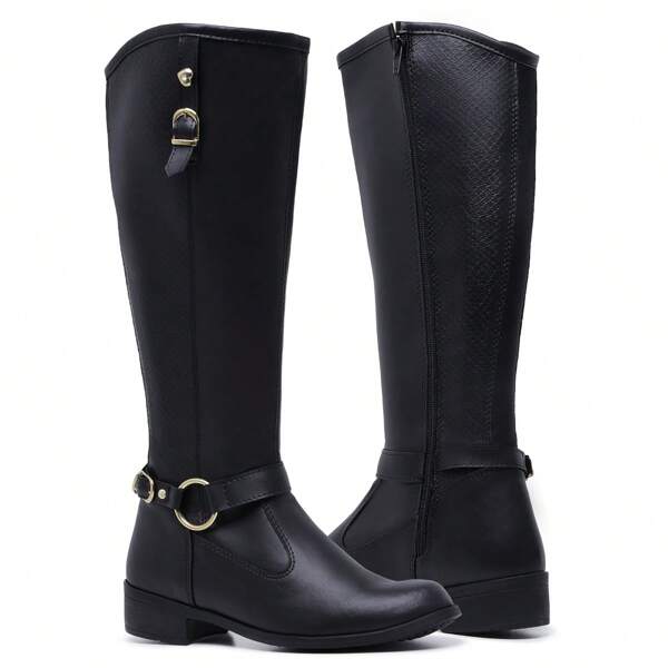 Bota Montaria Feminina Cano Longo Alto Com Zíper Lateral Bota para Cavalgada botas feminina elegant