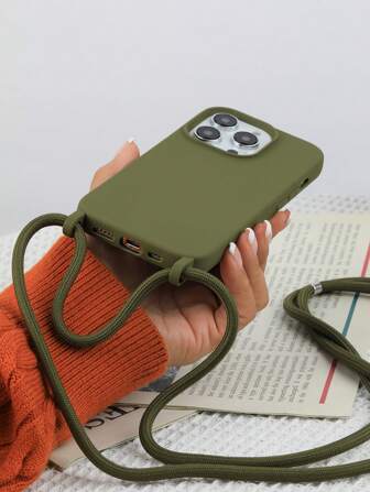 Étui de téléphone portable vert armée cool avec dragonne tour de cou