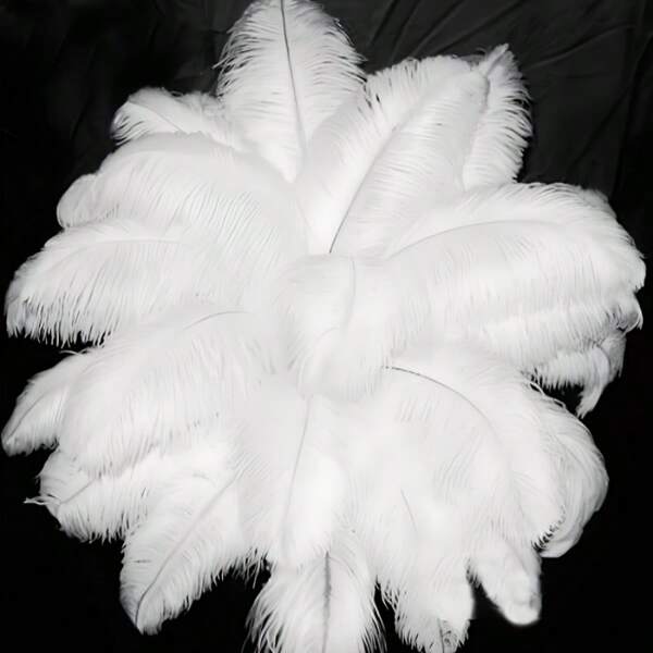 10 pièces Plumes blanches artificielles 25-30 cm Décorations de centre de mariage pour décoration de maison, arrangements floraux, décoration de Noël DIY
