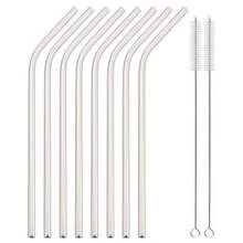Jokipvy Set de 8 pajitas reutilizables de acero inoxidable 304 con forma curva, aptas para zumo, batido, leche con té, café, cócteles, útiles escolares - Multicolor - Ver 13