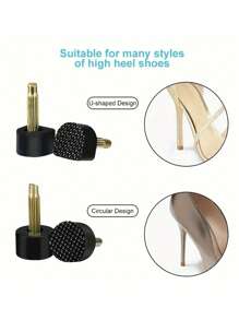 15 Pairs Of 5 Different Size Black High Heel Nail Heel Wear-Resistant Heel Leather Anti-Slip High Heel Accessories