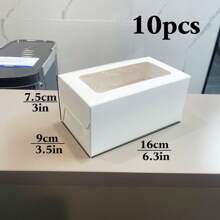 2pcs/5pcs/10pcs/50pcs 1/2/4/6/12 Hole Cupcake Boxes With Clear Window, Muffin Tart Container, White Paper Board Boxes For Cookies, Snacks, Desserts, Cake House, Party Gifts, Bakery Packaging, Cooked Food Gift Boxes, Baking Supplies - Paper - View 13