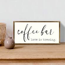 1 pieza de Letrero de madera al estilo de la granja para café - Carteles y placas decorativas para amantes del café - Arte de pared rústico, decoración de bar de café, accesorios de estación de café, pintura de paneles de madera, regalo de inauguración de casa nueva, citas para sala de estar, dormitorio, decoración maximalista de pasillo, pósters modernos