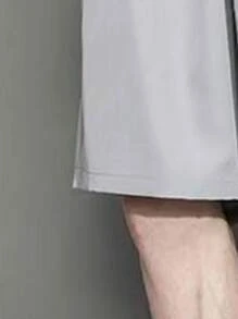 Men's Quick Dry Athletic Shorts 5 Inch, Lightweight Sports Running Shorts With Pockets, Suitable For Gym Workout, Casual Activities - Light Grey - View 4