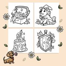 1 本 22 页巫术涂色书，适合作为儿童礼物、母亲节、妈妈礼物、返校礼物、学校用品 - 20.5x20.5cm - 查看 2