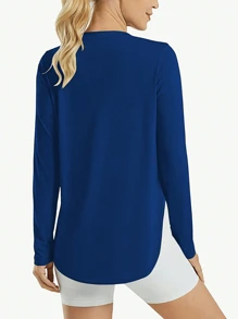 女士健身瑜伽上衣，快干衬衫，适合跑步、健身房和锻炼，弹力压缩底层