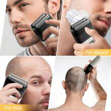 LARGNER LARGNER Electric Foil And Bald Shavers 2 In 1 Double Shaver For Men Reciprocating Razor Blade And Popup Beard Trimmer With Rechargeable 2 Head Adjustable Speeds Men's Beard Shaver For Hair Cutting,Give Your Boyfriend