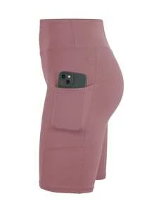 1 szt. Plus Size Damskie Wysokie Obcisłe Spodenki Do Jogi, Wyszczuplające, Z Kieszeniami, Fitness Bieganie Skrócone Legginsy - Różowy - Zobacz 6
