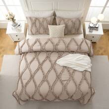 Ruffle Comforter Queen/King Size,Beige Comforter 3 Pieces,Country Farmhouse Bedding Sets, Boho Comforter Ruffled Shabby Chic Bedroom Comforter Set Luxury Ruffle Bedding For All Season 500TC 1 Comforter 2 Pillowcases - Lạc đà - Xem 5