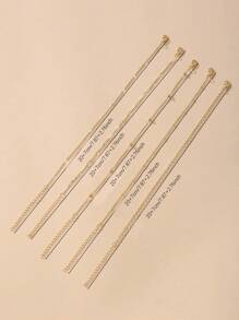 5pcs/Set Fashionable Multi-Layer Anklet Set, Geometric Personalized Versatile Anklet Jewelry, Suitable For Daily, Beach, Vacation Wear - 5-piece Bamboo Joint Set - View 2