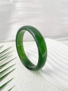 1 件时尚超透明简约树脂手链，适合女性日常和派对佩戴 - 透明紅色寬條樹脂手鐲 - 查看 5