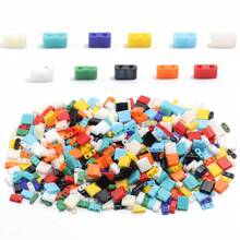 20 hạt Tila vuông/gói, hạt gạch thủy tinh lỗ đôi để làm đồ trang sức, vòng tay, vòng cổ DIY, phụ kiện đa năng - Nhiều màu - Xem 6