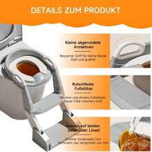 Baby Toilettensitz Hilfsleiter Kinder mit Treppe Toilettentrainer 3 in 1 Kinderleitertoilette mit PU-Pad Höhenverstellbar Klappbar
