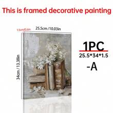 1 件春季花卉印花柔软 Cottagecore 可打印墙壁艺术轻学院春季装饰书堆画精致花卉墙壁艺术、极简主义花卉植物家居墙壁艺术、礼物、有趣和创意的家居墙壁装饰、卧室、客厅、厨房、浴室、咖啡厅、宿舍墙壁艺术帆布海报