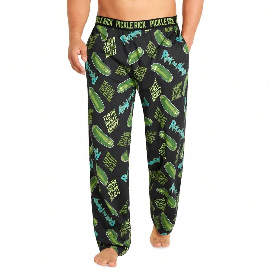 Rick & Morty Pyjama Bottoms Nightwear PJ And S-3XL Lounge Wear Trousers Gift - Black - View 1