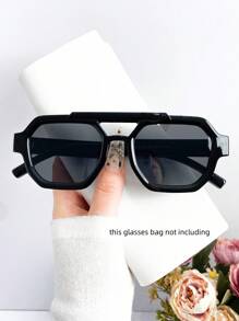 新款复古高端方形双光束时尚眼镜，男女皆宜，复古个性化户外海滩派对海洋风格眼镜，时尚百搭街拍时尚眼镜，适合夏季海滩度假、户外、旅行 - 彩色 - 查看 5