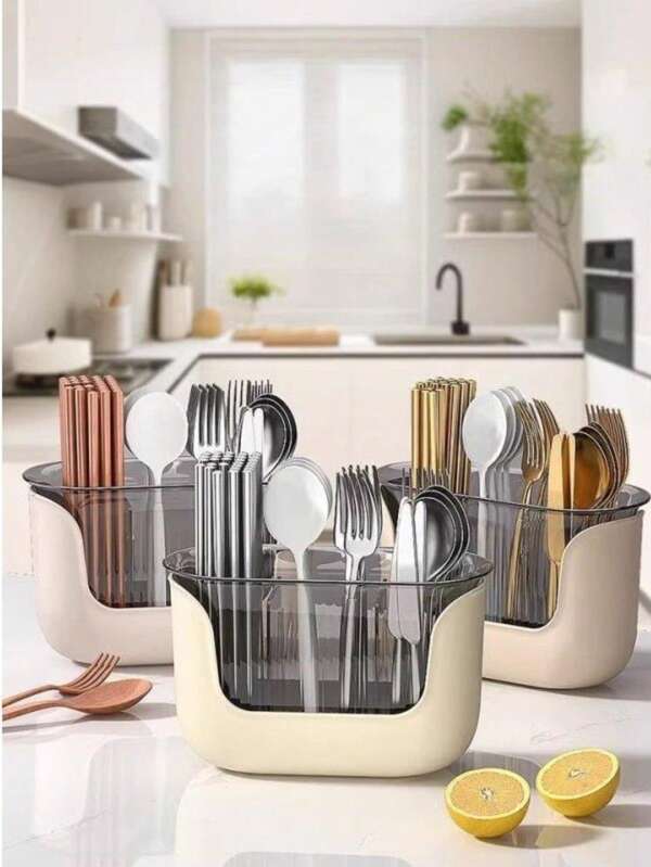 1 pieza Soporte organizador de palillos, Caja de almacenamiento de palillos multicapa 2025 Nueva, Estante escurridor de palillos para encimera de cocina