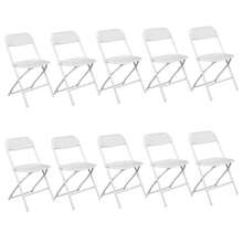 4/6/10 Pack White Black Plastic Folding Chair, Indoor Outdoor Portable Stackable Commercial Seat With Steel Frame 350lb. Capacity For Events Office Wedding Party Picnic Kitchen Dining