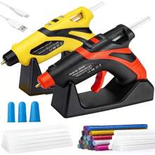 Cordless Hot Glue Gun With 30 Mini Glue Sticks Melt For Arts Craft DIY Kit Set - Yellow - View 3