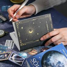 Cosmic Gift Box Set, Ins Style Nostalgic Artistic Tapes, Stickers, Notebook, Pen, Space & Planet Materials School Supplies,Back To School