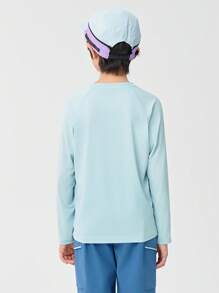 Balabala Tween Boy Long Sleeve Quick Dry T-Shirt, UV Protection - Light Blue - View 4
