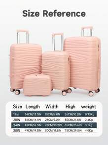 Set di valigie 4 pezzi con ruote, set di valigie rigide con ruote piroettanti e serratura TSA, beauty case, borsa da viaggio, essenziali per la scuola, la crociera, il campus, il college, le vacanze estive e i viaggi.