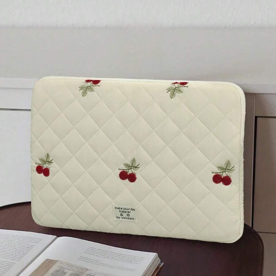 VALUEWIN 可爱樱桃图案笔记本电脑平板电脑保护套包，适用于9.7-11英寸、13-14英寸、15-16英寸笔记本电脑，可装iPad等设备，可爱羽绒笔记本电脑包，平板电脑包，笔记本电脑包，适合女性、女孩/学生，笔记本电脑保护套，收纳袋